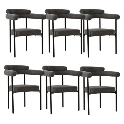 Dining Chairs Set Of 6 Upholstered Armchairs