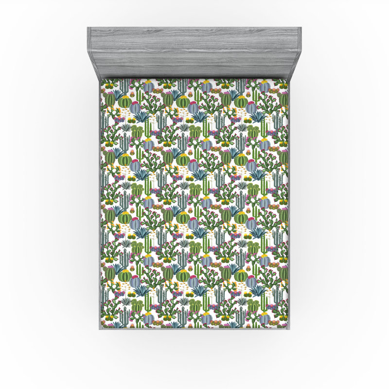Ensemble de 2 draps-housses Ambesonne, Drap-housse de taille double, Multicolore / floral 30
