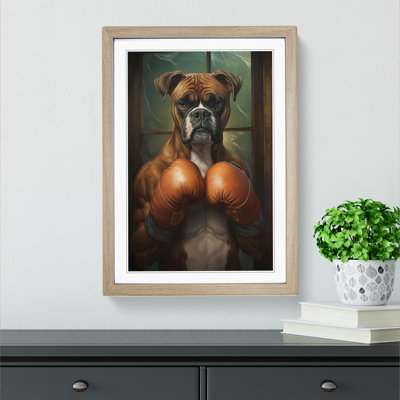 Boxer Dog Nouveau - Framed Print
