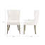 Chaise rembourrée avec dossier à oreilles - Crème, bois massif, assise de 22 po de largeur crème, pieds en bois, hauteur de l'ensemble de 27 po