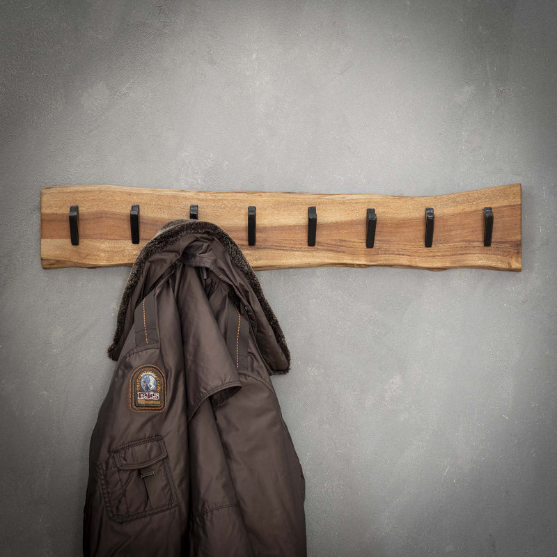 Ebeling Solid Wood Wall 8 - Hook Wall Mounted Coat Rack
