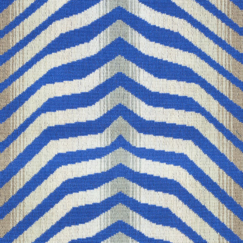Tissu appliqué Schumacher x Neisha Crosland, Cobalt