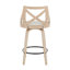 Tabouret de comptoir à hauteur fixe de 26 po avec pieds en bois courbé et repose-pieds rond Dannie-90141463-90141464-132717565