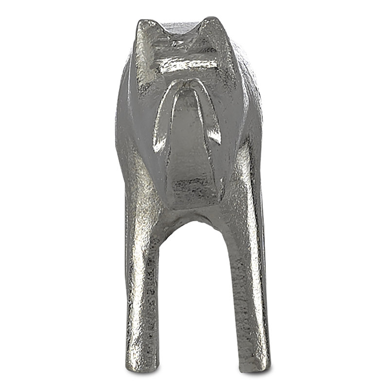 Kano Rhino Figurine, 7.75" H x 3" W x 11" D, Silver