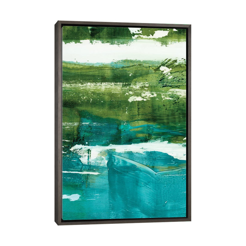 Terra II par Ethan Harper - reproduction d'art, H 40 po x l 26 po x P 1,5 po, Toile avec cadre gris, Pas de tapis