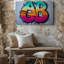 Toile, "A Striking Graffiti" Mural Presents The Letters Ab In A Wall Art-1691440441