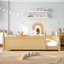 Lit double sécuritaire avec rangement, panneau de fibres à densité moyenne en bois de style Montessori pour chambre d'enfant