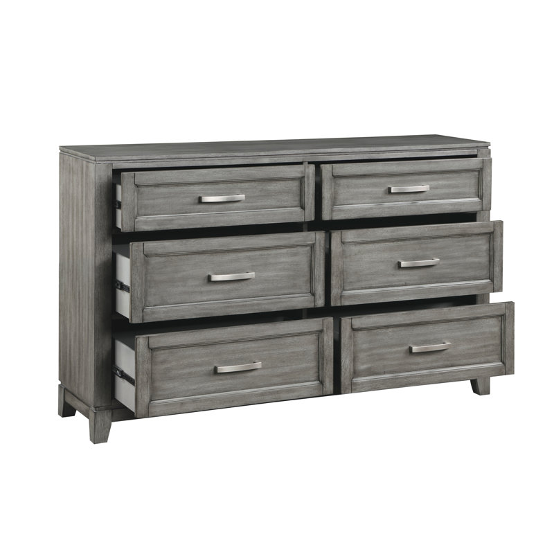 Commode 6 tiroirs Schroeder, Gris