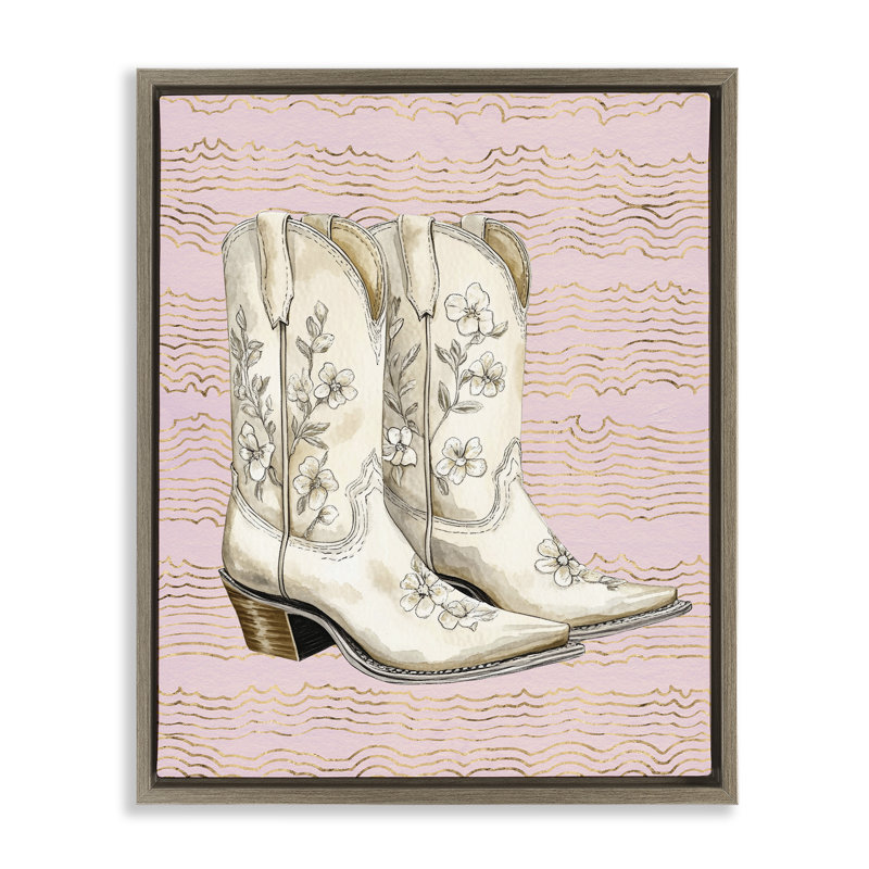  Art mural sur toile Cowgirl, H 31 po x l 25 po, Cadre flottant orme Montalcino
