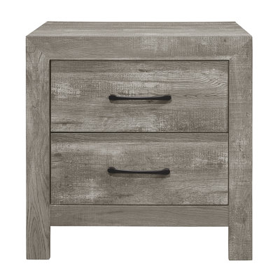 Nightstand For Bedroom, 2 Drawers With Charming Metal Hardware Bedroom Furniture, Details