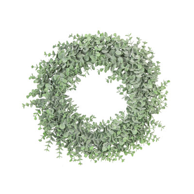 Frosted Artificial Eucalyptus Leaf Wreath