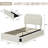Platform Bed with Boucle Upholstery, 2 Under-Bed Storage Drawers & Bookcase Headboard – Kids/Girls Bedroom, Easy Assembly, Noise-Free, No Box Spring Needed-541795228-541795229