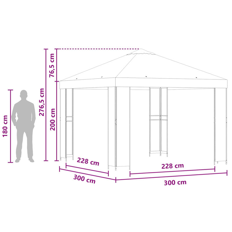 Vidaxl Gazebo Polyester And Steel, Dark Brown