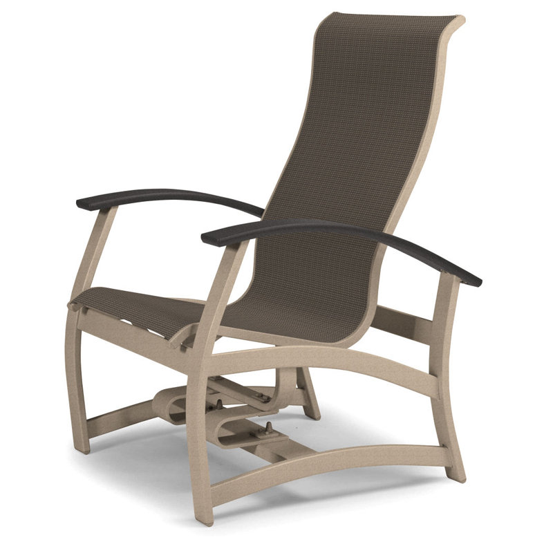 Askar Swivel Powder Coated Aluminum Outdoor Lounge Chair, Classic Graphite P30, Brown Sunbrella® Tweed, Textured Desert