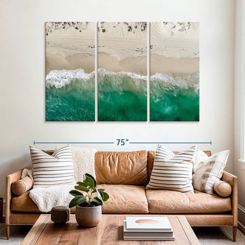 Vue aérienne de Gillard Beach Shore, H 42 po x l 65 po