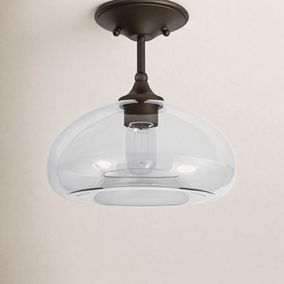 Lani Single Light Glass Semi Flush Mount
