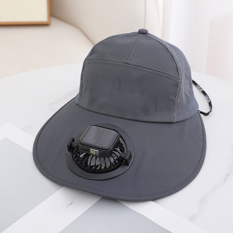 Chapeau de ventilateur solaire Kondieu, Dark Gray