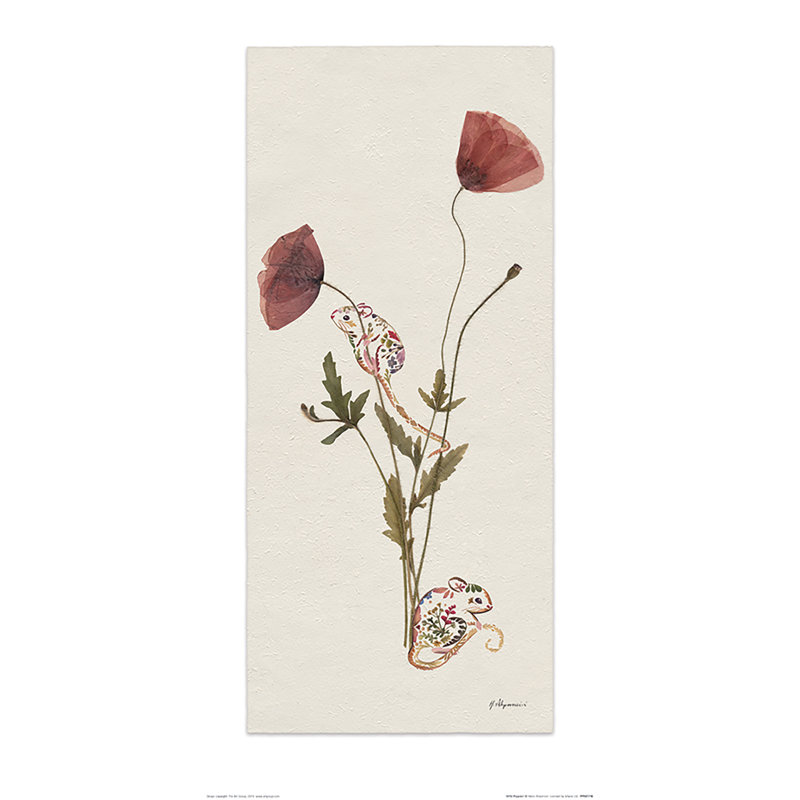 Wild Poppies by Helen Ahpornsiri - No Frame Painting, 60 cm H x 30 cm W
