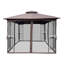Abri de jardin pour patio 10 x 10 po avec double toit, moustiquaire amovible et cadre en acier pour la cour arrière