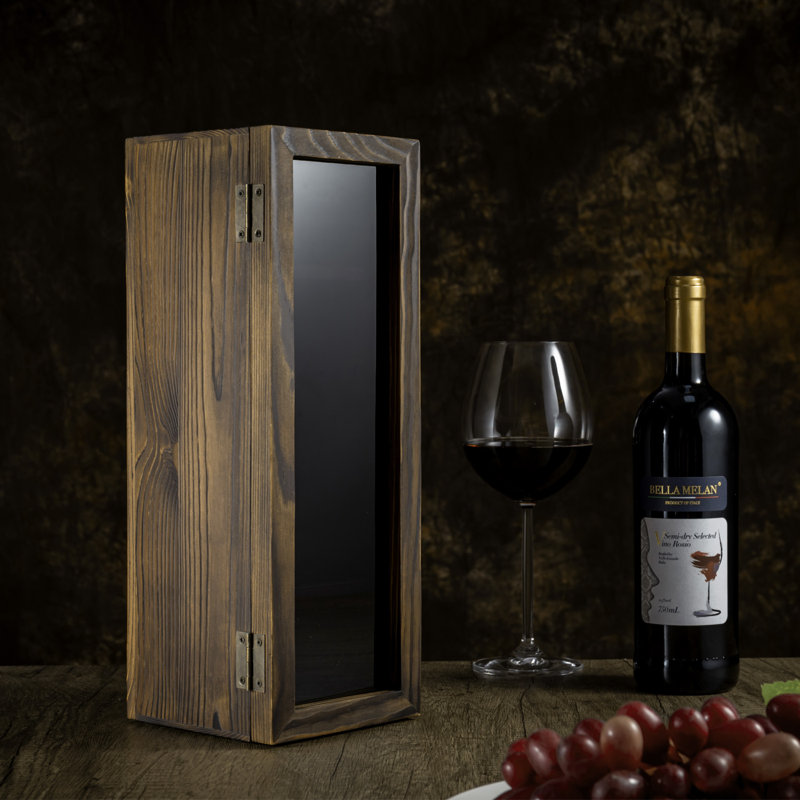 Caisse en bois massif pour bouteilles de vin