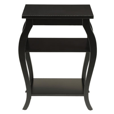 Square Top End Table with 2 Shelves
