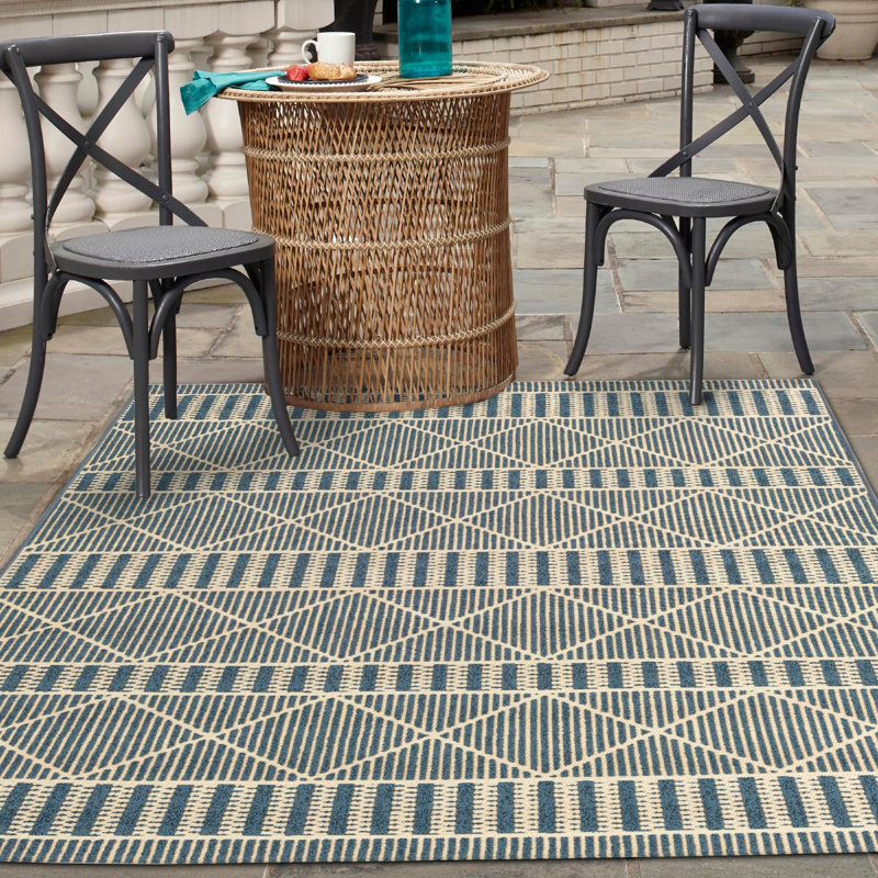 Tapis ivoire extérieur bleu ivoire