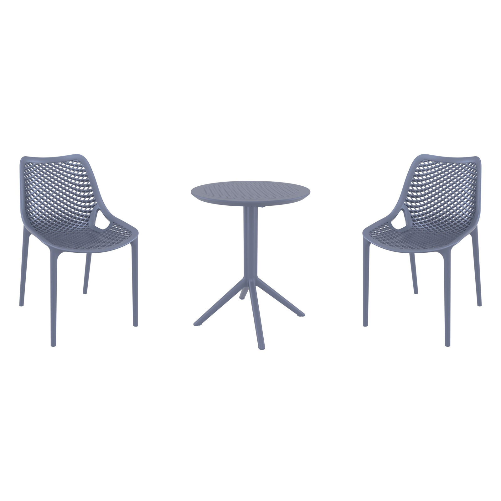 Farrah 24" Patio Bistro Set, Gray