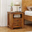 Table de chevet rustique moderne avec table de chargement - table de chevet 18 po avec 2 tiroirs et tablette ouverte Rustic-156549811-157992596