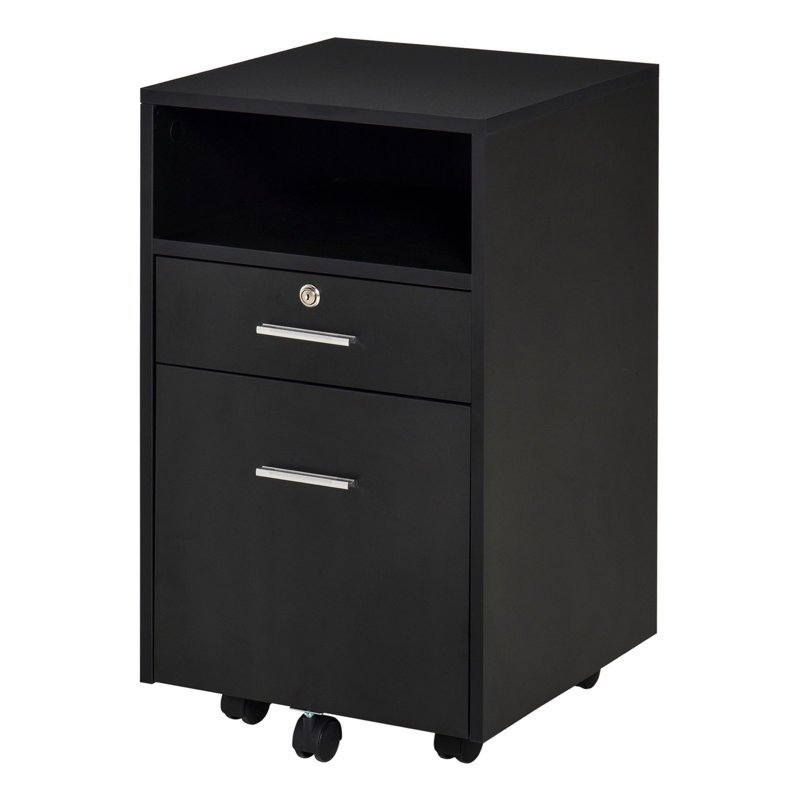 Olortegui 2 Drawer Filing Cabinet, Black