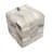 Galaxy Chevron Silver Cowhide Pouf 18"