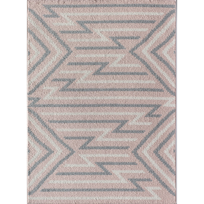 Tapis contemporain au lait fraise Miko, Rectangle 5 pi x 7 pi 6 po