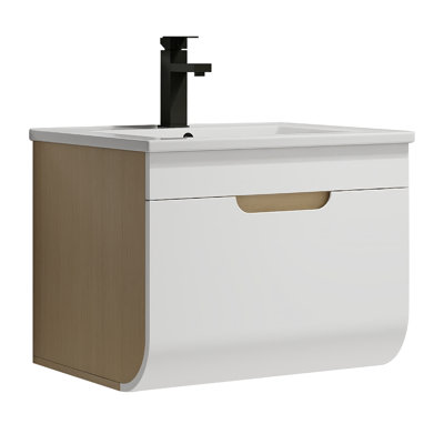 Meuble-lavabo mural 22 po avec poignée intégrée Elmont