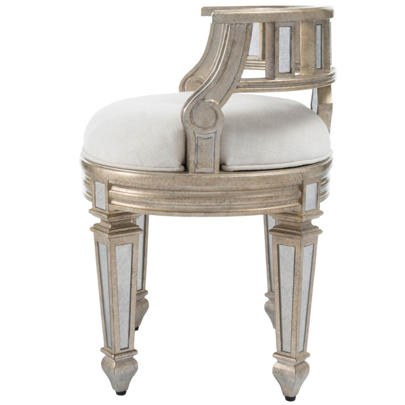 Rebecca Mirrored 21"W Vanity Stool