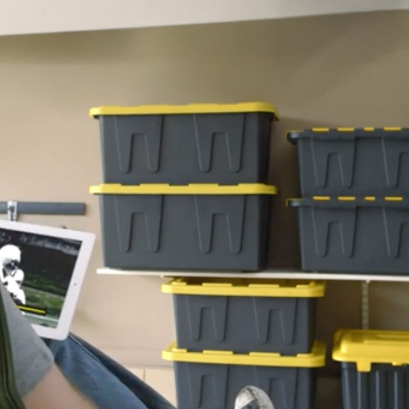 HOMZ Durabilt, Heavy Duty Plastic Storage Bins with Lids, 108 qt., Pack of 4