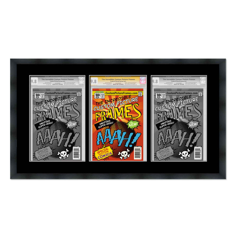 Wood Picture Frame with Mat, Black/Black