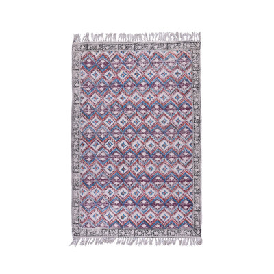 Tapis rouge en coton tissé à plat à la main Crickhollow