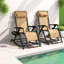 Chaises longues réglables pour patio, ensemble d'extérieur portatif moderne en maille d'acier