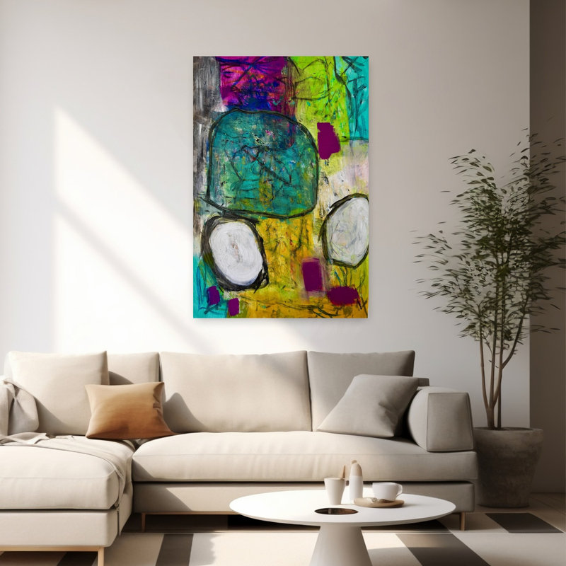 Art contemporain, art contemporain abstrait, H 60 po x l 40 po
