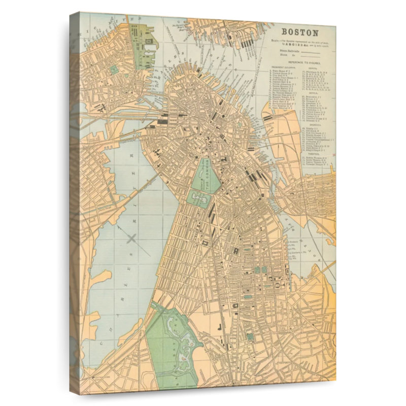 Aliaz Boston Map, 12" H x 8" W