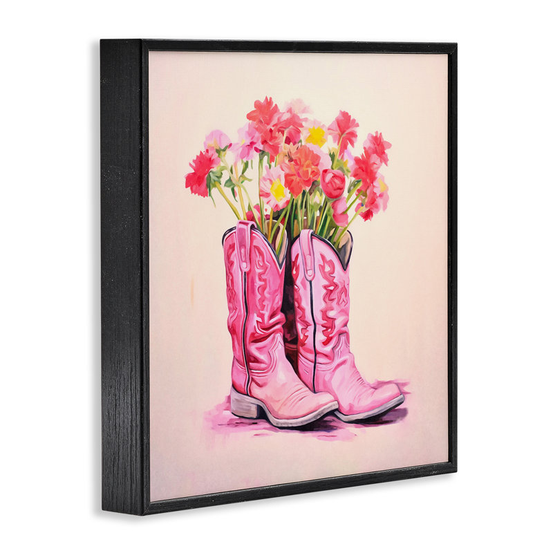 «Pink Blossom», art de la giclée encadrée par Andrea Haase, H 12 po x l 12 po, Giclée encadrée noir minuit