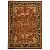 Hand Knotted Wool Area Rug in Red And Black