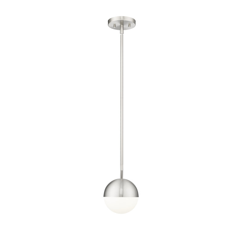Luminaire suspendu 1 lumière 8,5 pouces Virgie, Nickel brossé