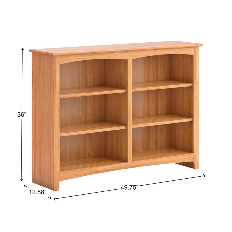 Bibliothèque classique Malani, (3 Shelves) 36"H x 49.75"W x 12.875"D, Naturel