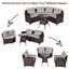 Ensemble de conversation modulaire en rotin avec coussins Slaveyka