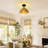 9.2" 1-Light Boho Natural Hemp Rope Semi Flush Mount Light,For Living Room, Kitchen, Hallway(Bulb Not Include)