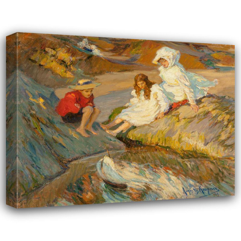 "Le petit bateau à voile" par Augustus Koopman - Art mural sur toile tendue avec châssis, H 18 po x l 14 po