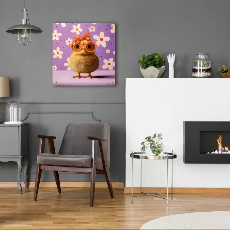  «Bow Peep» par Lucia Heffernan, art mural en verre acrylique, 24 po x 24 po, H 24 po x l 24 po