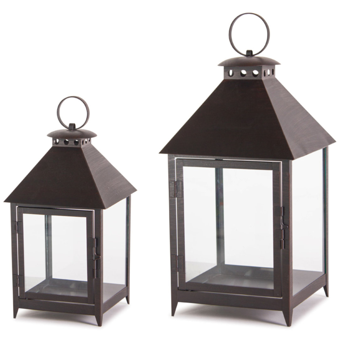 2 Piece Iron Wall Lantern Set Dovecove 