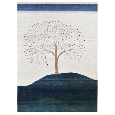 Tapis ivoire en laine nouvel âge 9 pi 8 po x 13 pi 8 po Daru