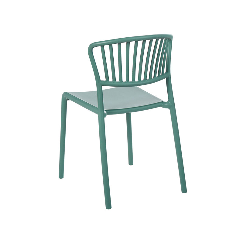 Stackable Outdoor Patio Dining Chair with Cushion, Green